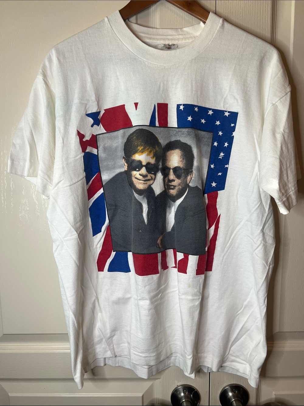 Vintage 1994 Elton John Billy Joel Tour Shirt white Single Stitch